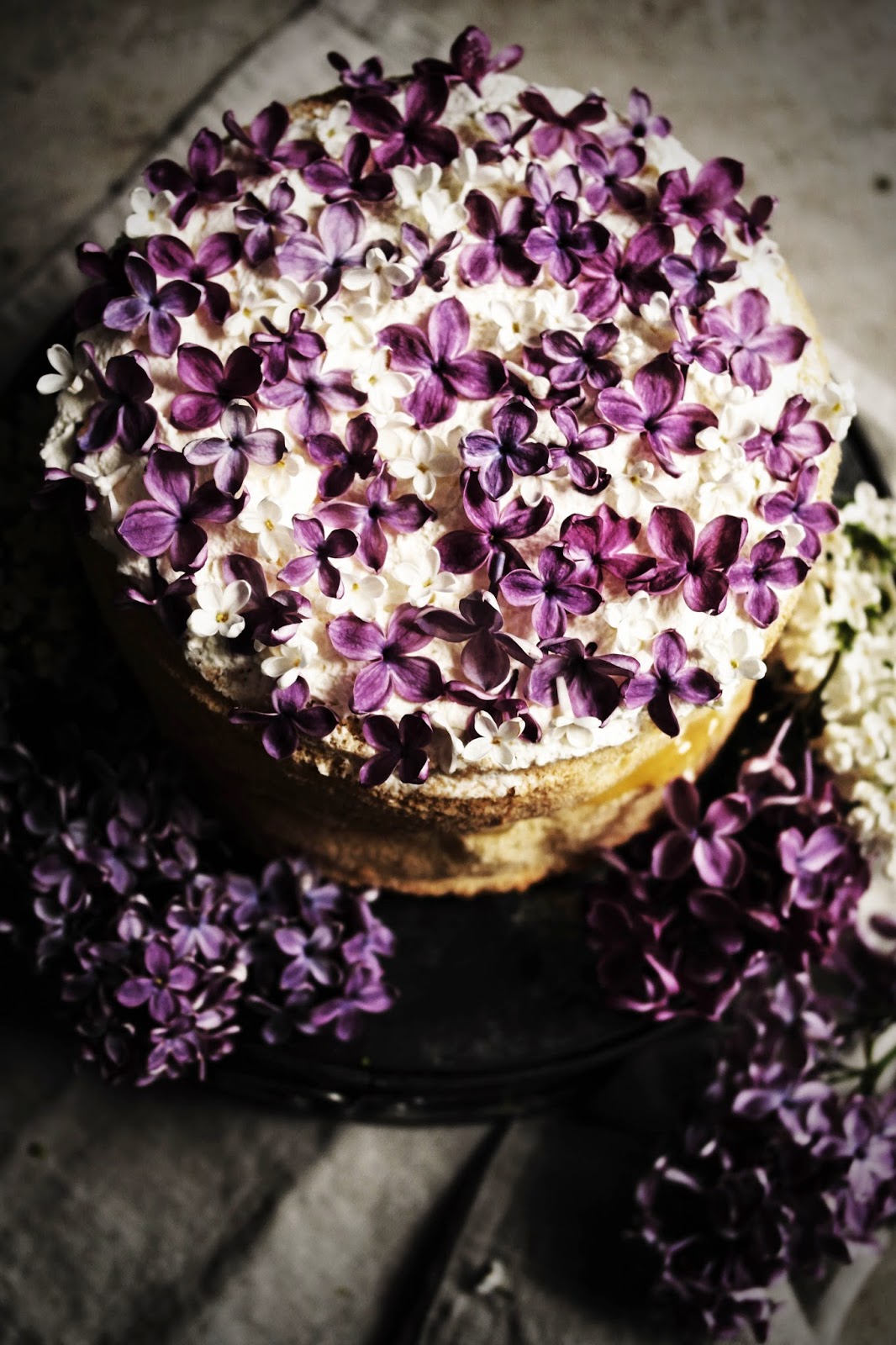 feather light cake with lilac infused creme patissiere and ...