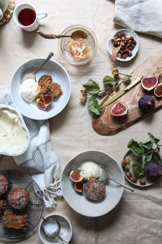 buckwheat hazelnut cakes ricotta icecream -1-6