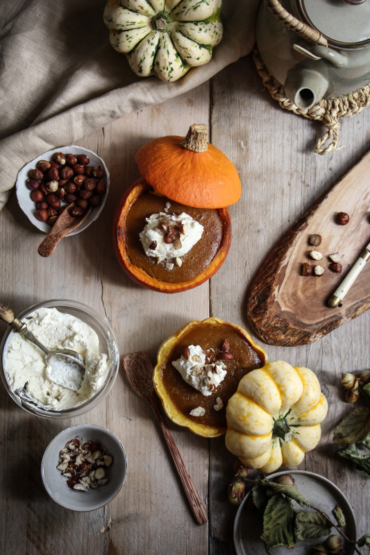 pumpkin pies baked inside squashes-1-11