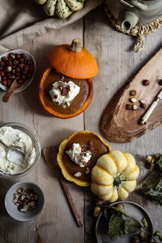 pumpkin pies baked inside squashes-1-13