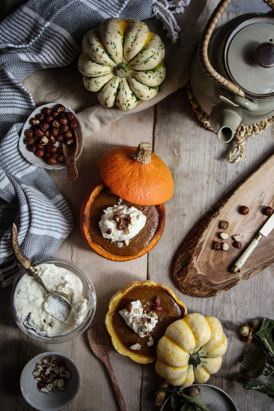 pumpkin pies baked inside squashes-1-24