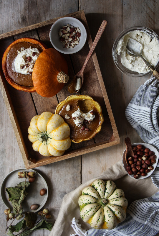 pumpkin pies baked inside squashes-1-27