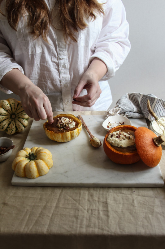 pumpkin pies baked inside squashes-1-29