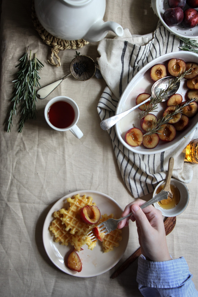 rosemary roasted plums and waffles-1-14