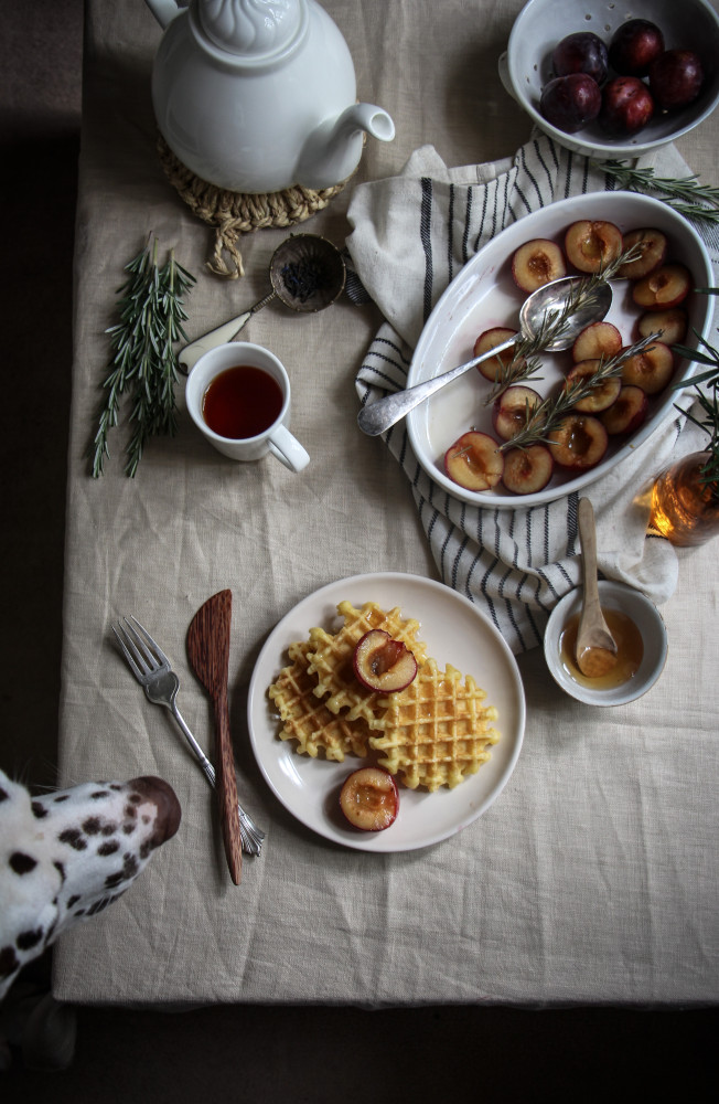 rosemary roasted plums and waffles-1-4