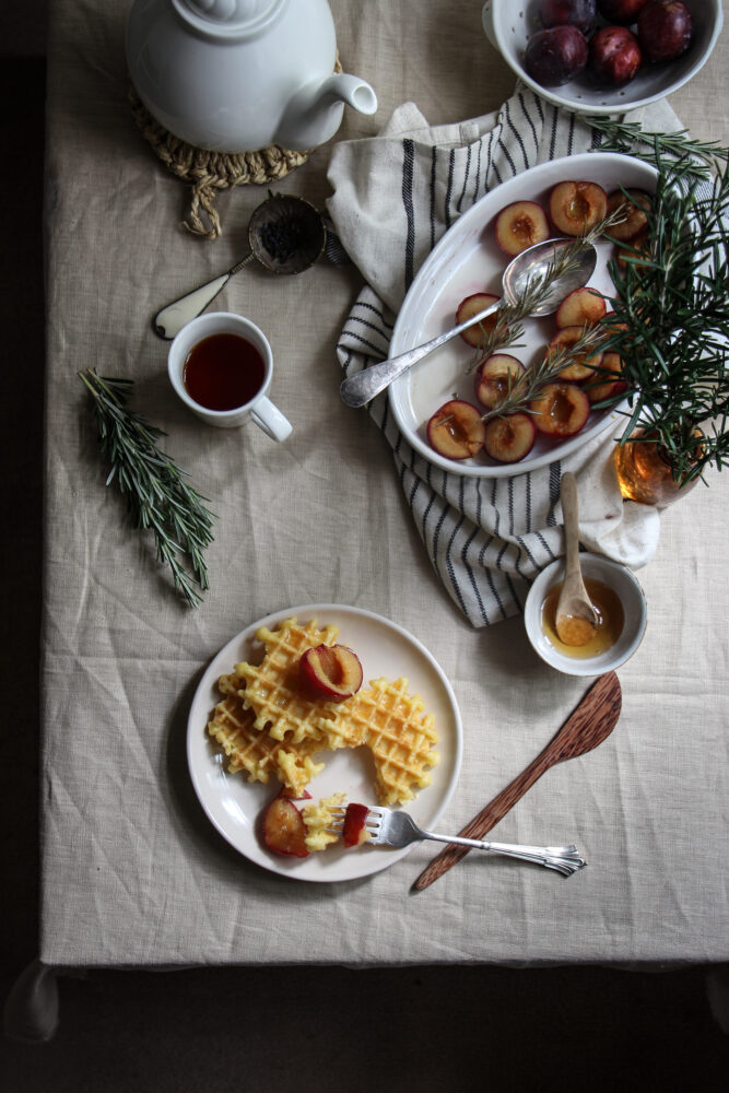 rosemary roasted plums and waffles-1-8