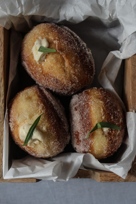 apple tarragon and brown sugar cinnamon custard doughnuts-1-11