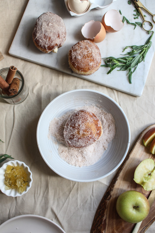 apple tarragon and brown sugar cinnamon custard doughnuts-1-17