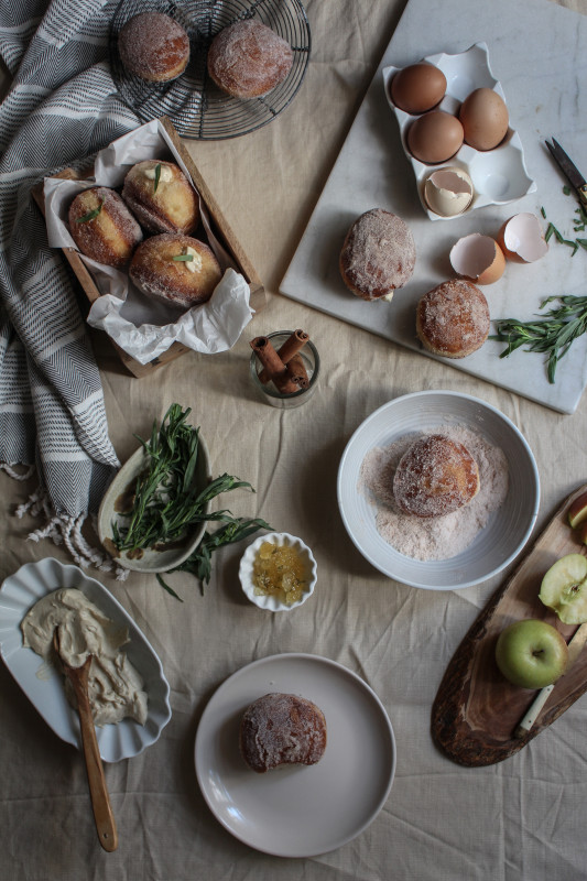 apple tarragon and brown sugar cinnamon custard doughnuts-1-18