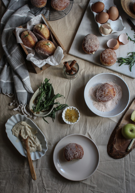 apple tarragon and brown sugar cinnamon custard doughnuts-1-19