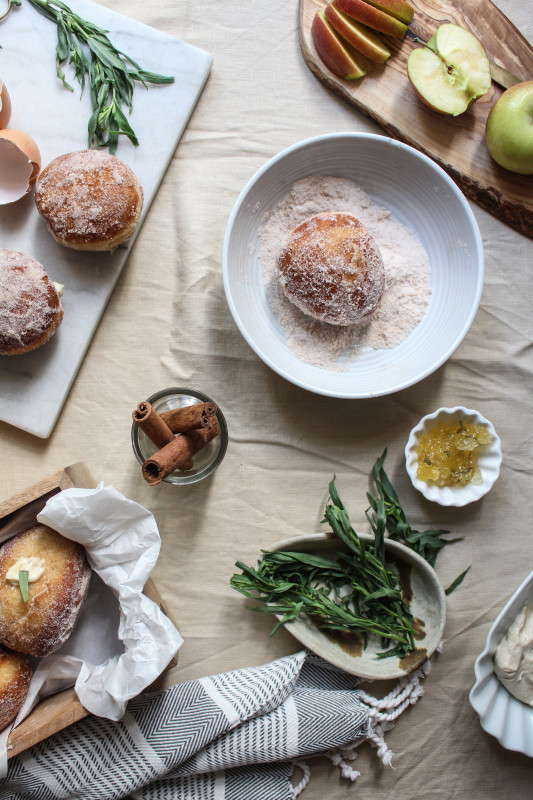 apple tarragon and brown sugar cinnamon custard doughnuts-1-20