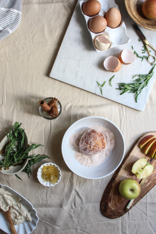 apple tarragon and brown sugar cinnamon custard doughnuts-1-21