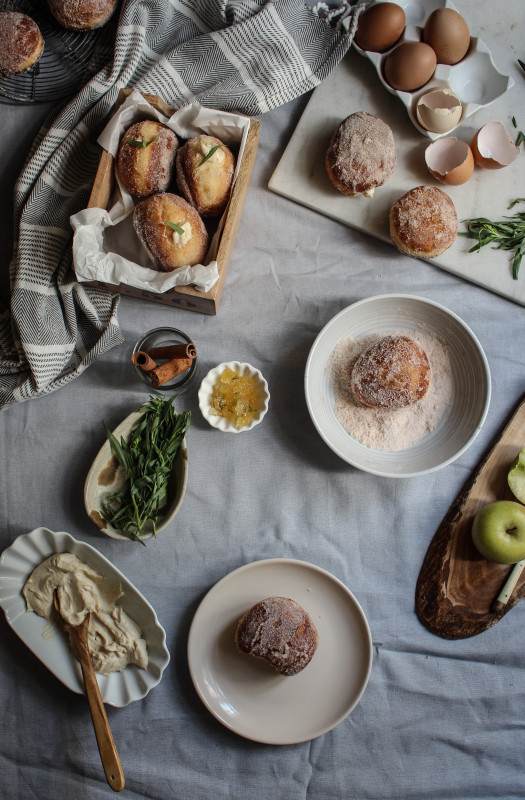 apple tarragon and brown sugar cinnamon custard doughnuts-1-6