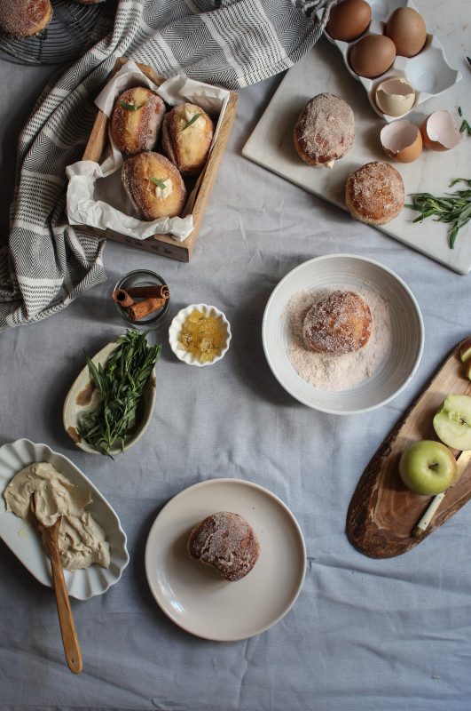 apple tarragon and brown sugar cinnamon custard doughnuts-1-8