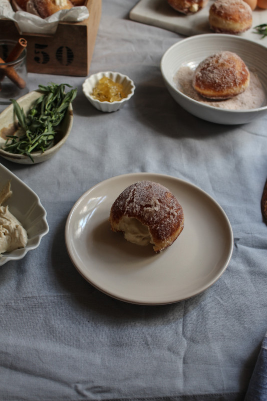 apple tarragon and brown sugar cinnamon custard doughnuts-1-9