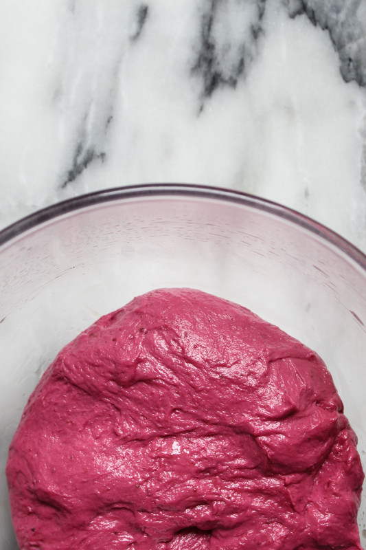 beetroot red onion ricotta and blackberry foccacia-1-3