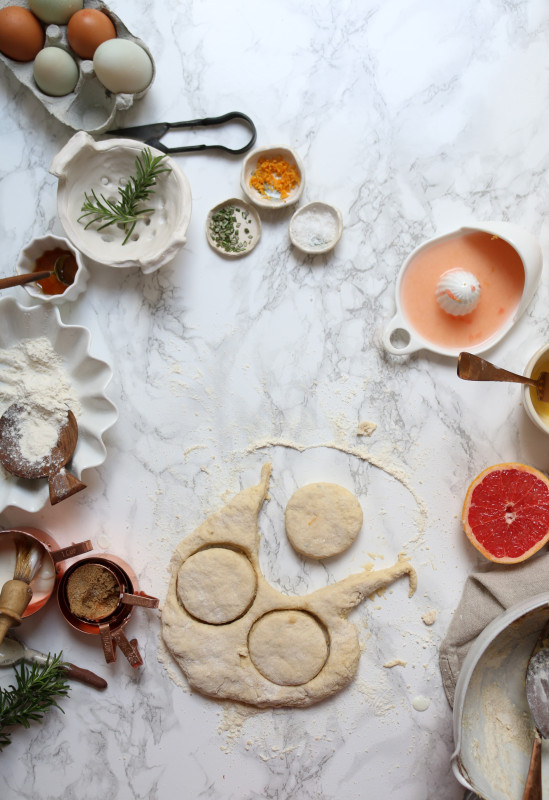 buttermilk grapefruit rosemary scones