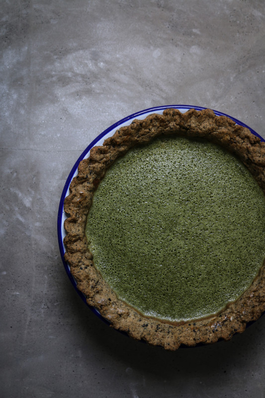 matcha custard pie with black sesame pastry-1