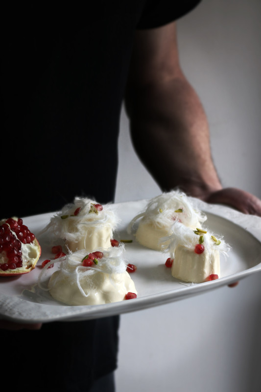 pomegranate orange blossom panna cotta