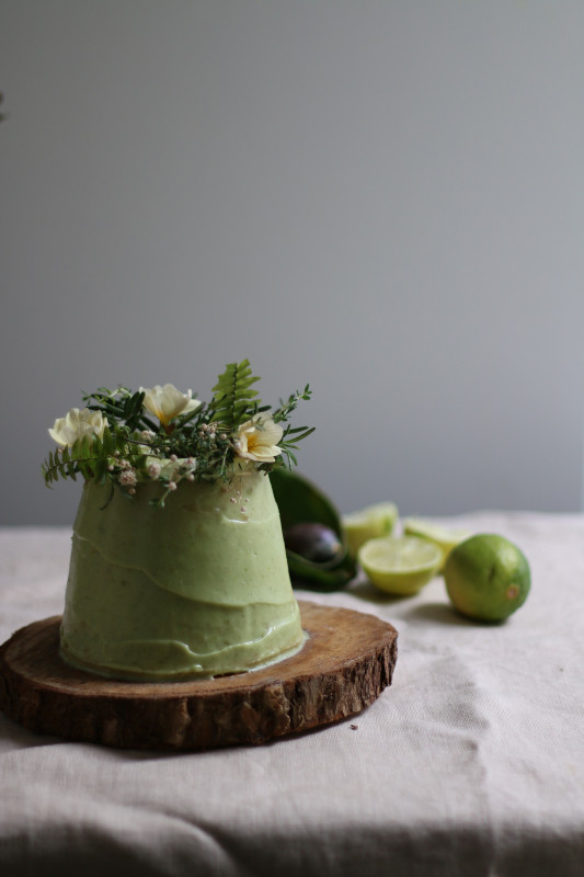 vegan angel food cake with avocado lime frosting 2