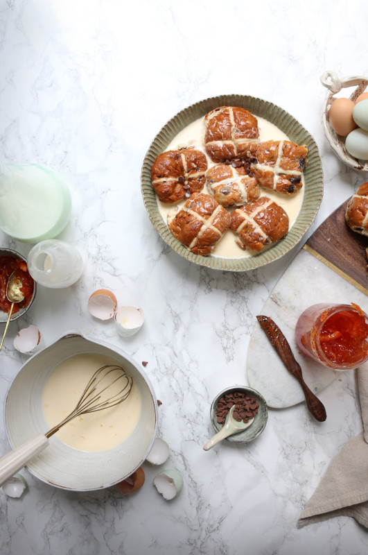 hotcross bun bread pudding 4