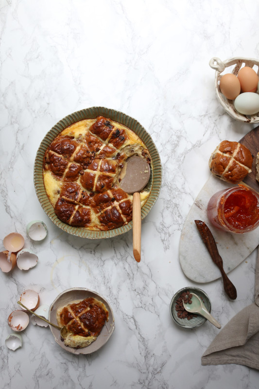 hotcross bun bread pudding 8