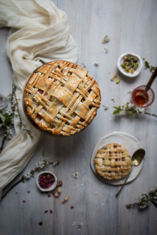 apple rose and rhubarb and pistachio pie-1-12-1