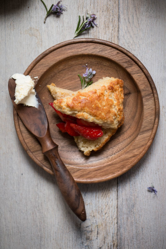 buttermilk scones and strawberries in violet sugar-1-4