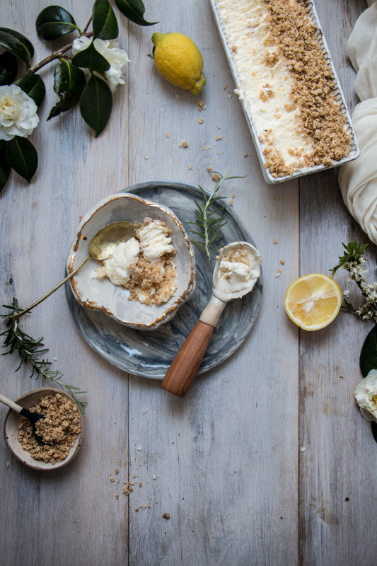 lemon clotted cream icecream with anzac crumble-1-2