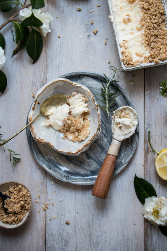 lemon clotted cream icecream with anzac crumble-1-8