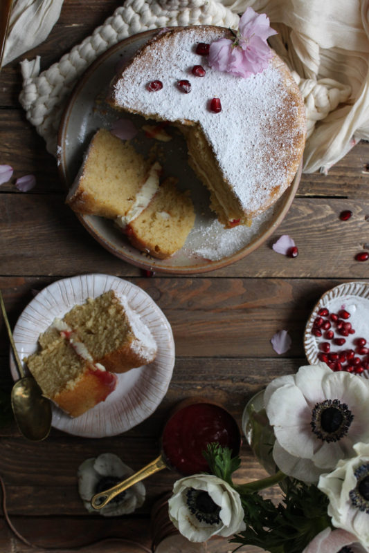 lemon pomegranate hibiscus curd filled cake-1-22