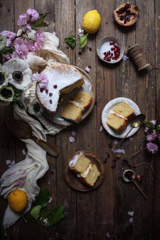 lemon pomegranate hibiscus curd filled cake-1-3-1