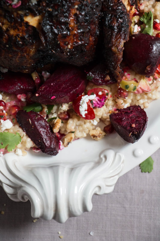 Harissa rose roast chicken with couscous salad - twigg studios