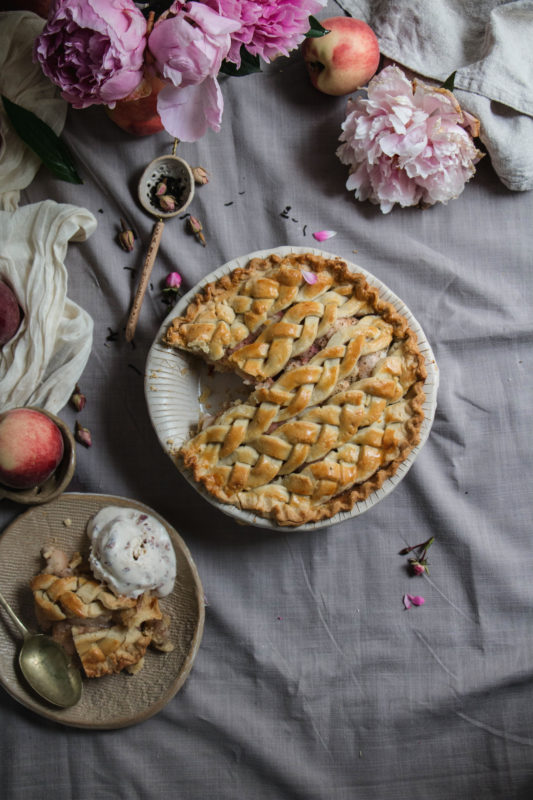 peach tea pie and rose icecream-1-1