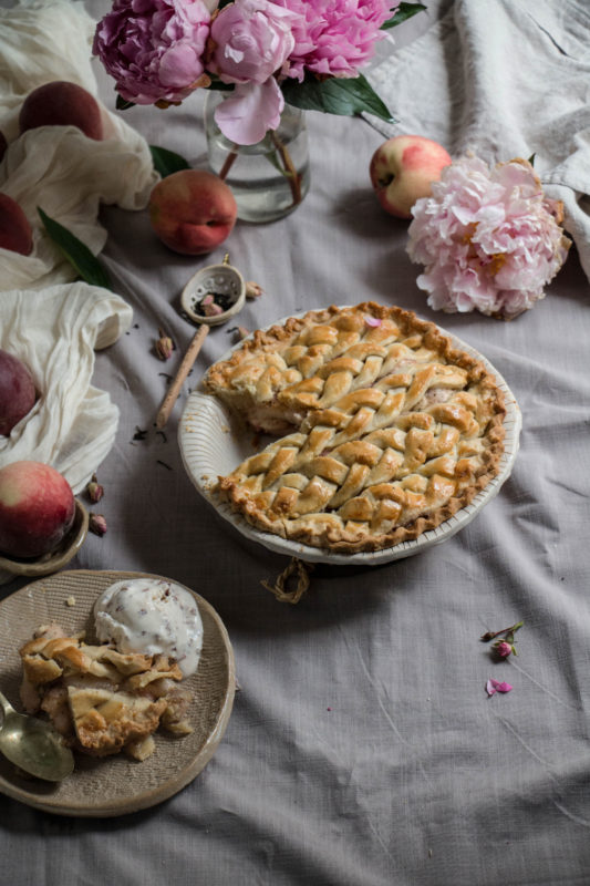 peach tea pie and rose icecream-1-18-1