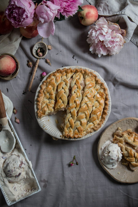 peach tea pie and rose icecream-1-6-1