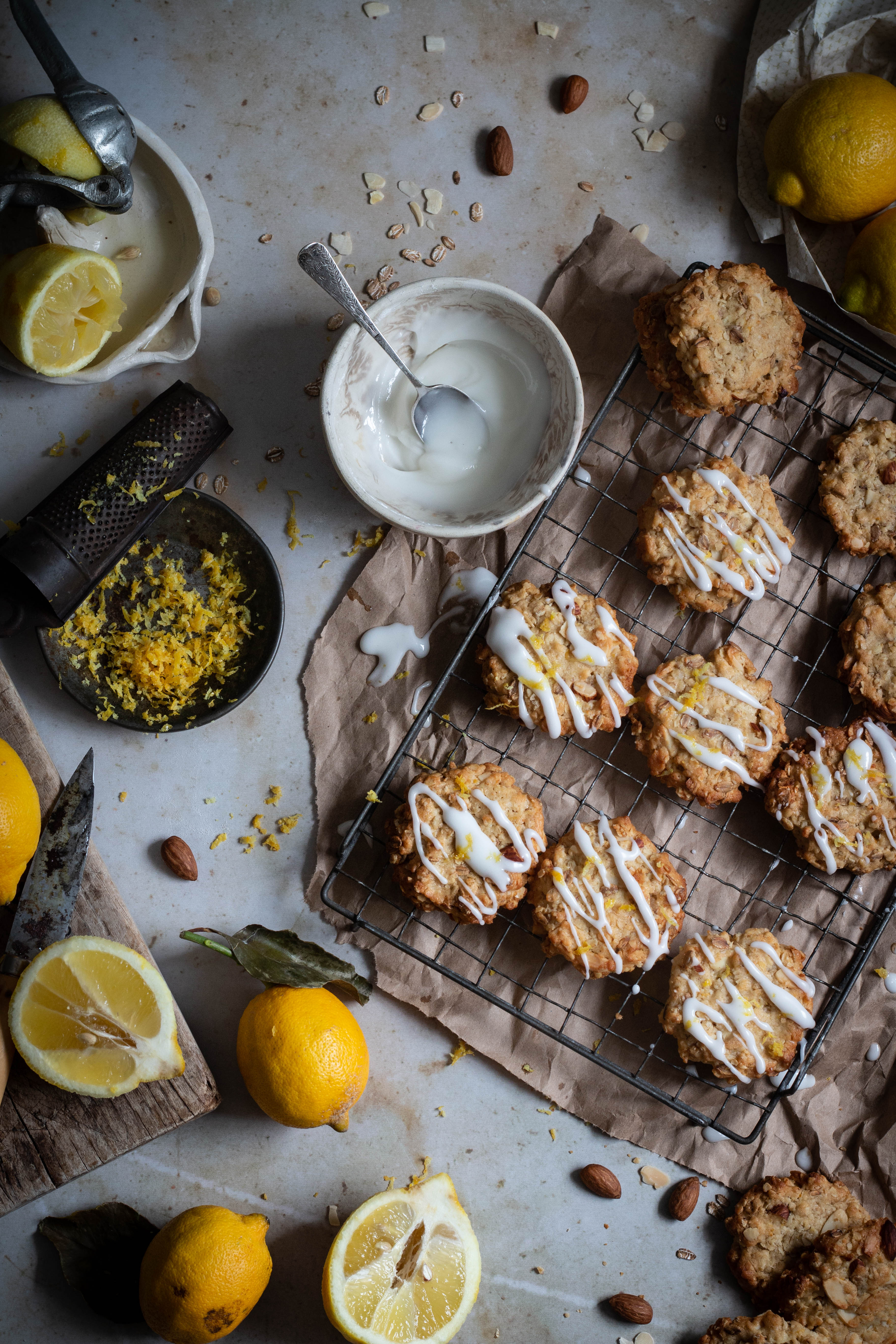 lemon oatmeal almond cookie recipe