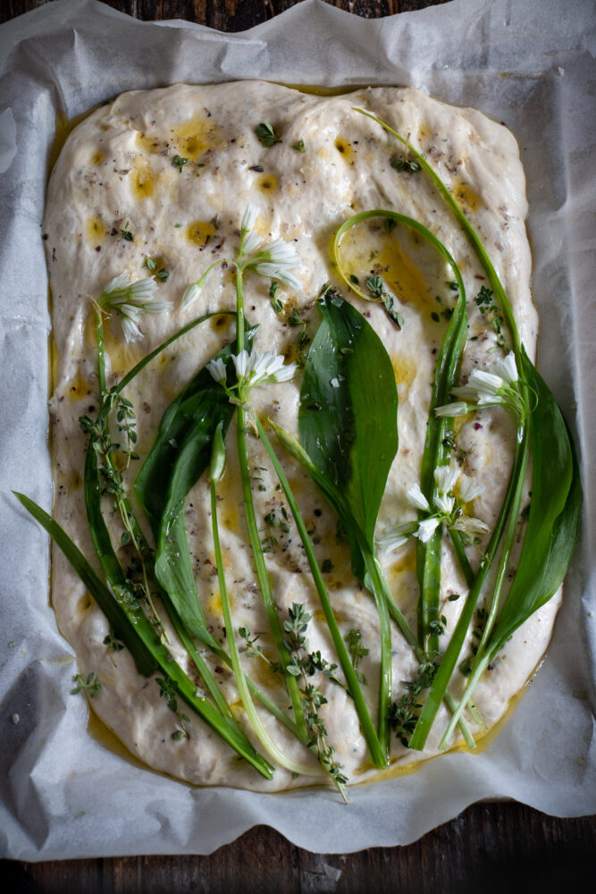 wild garlic focaccia