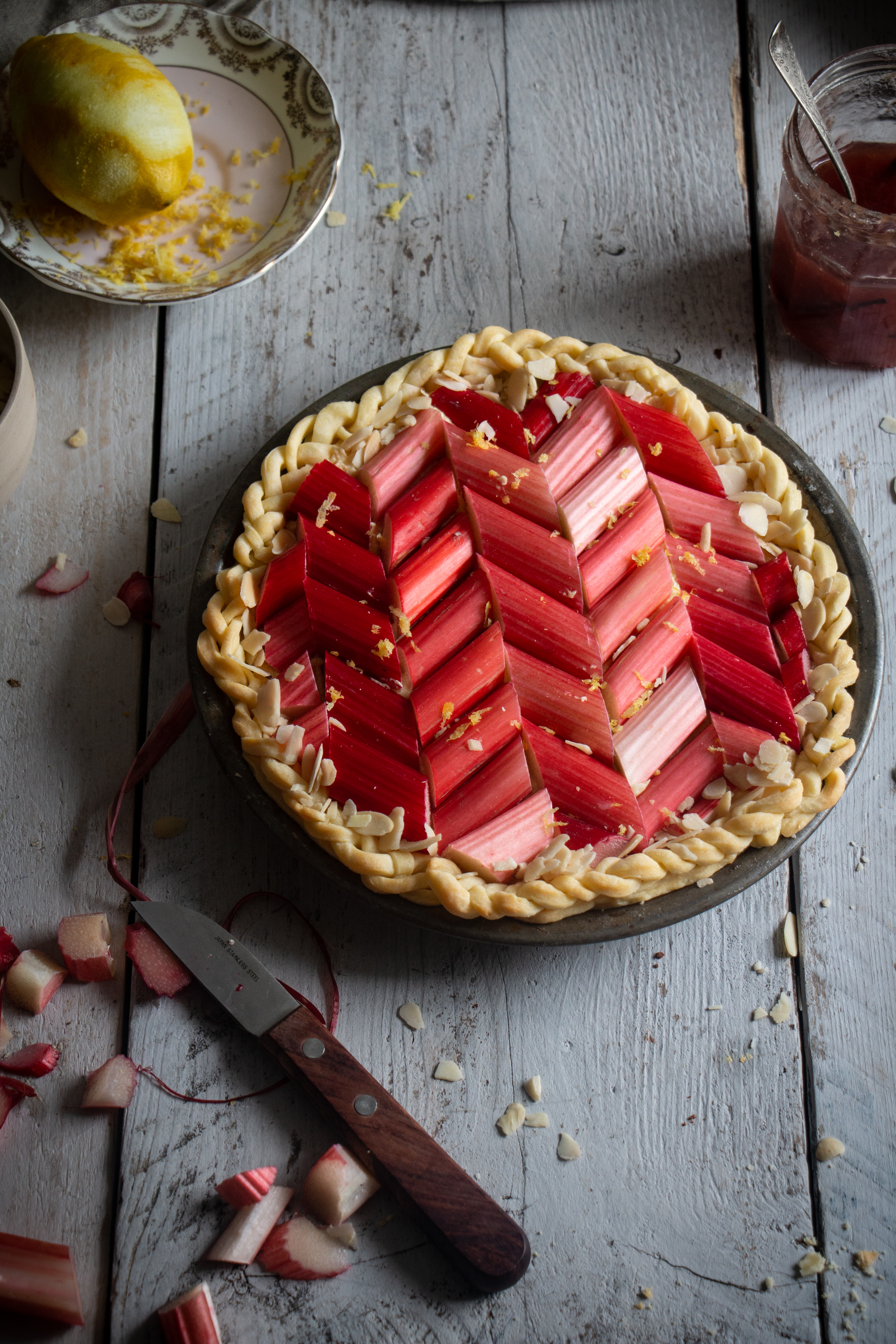 Rhubarb frangipane tart