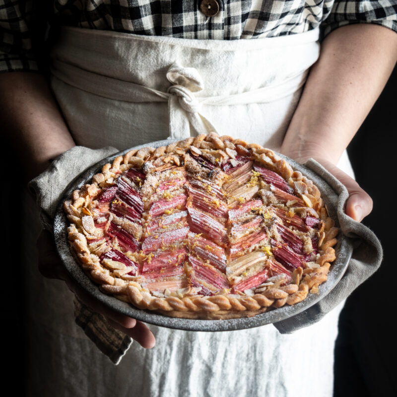 Rhubarb frangipane tart