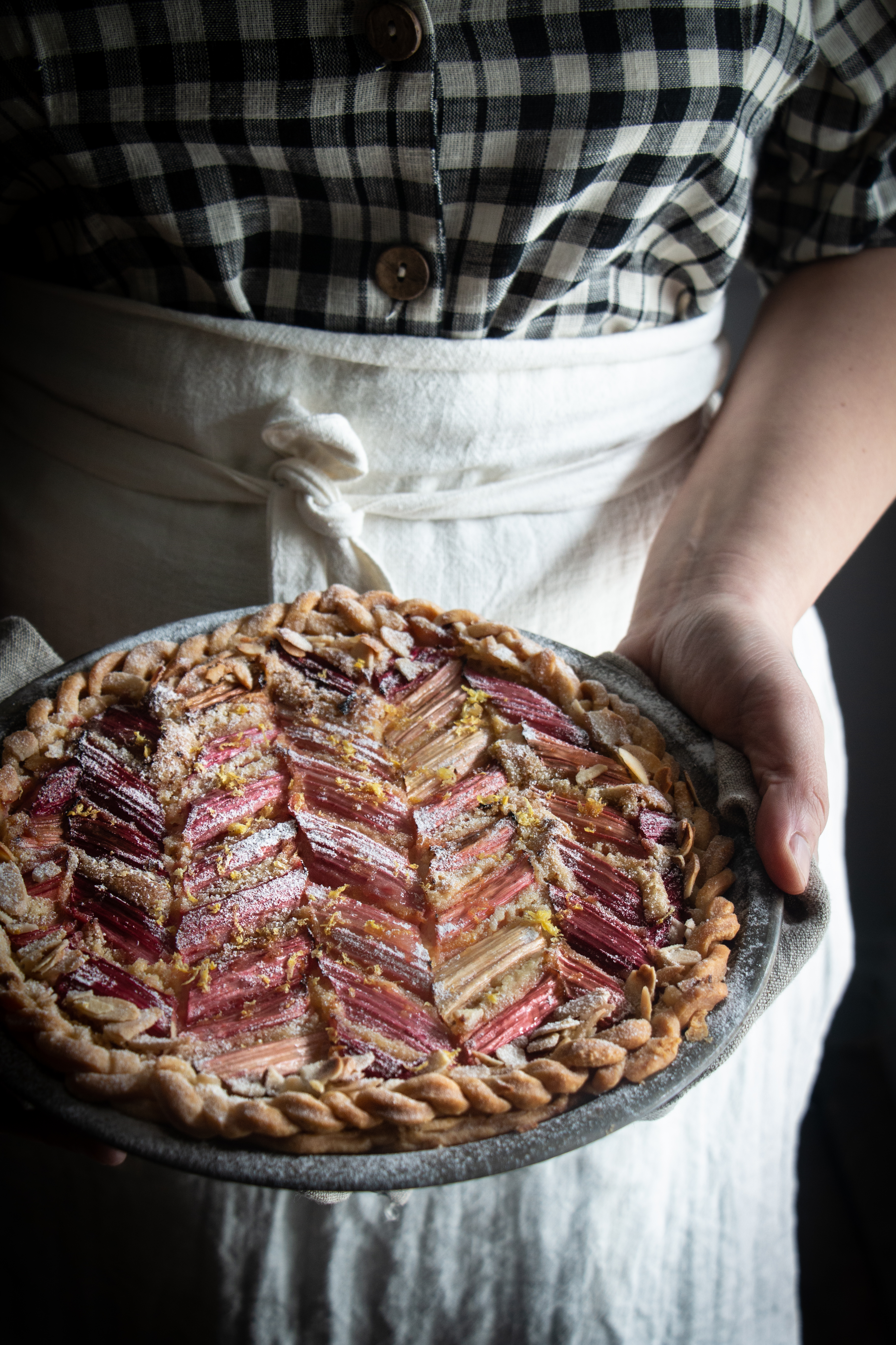 Rhubarb frangipane tart