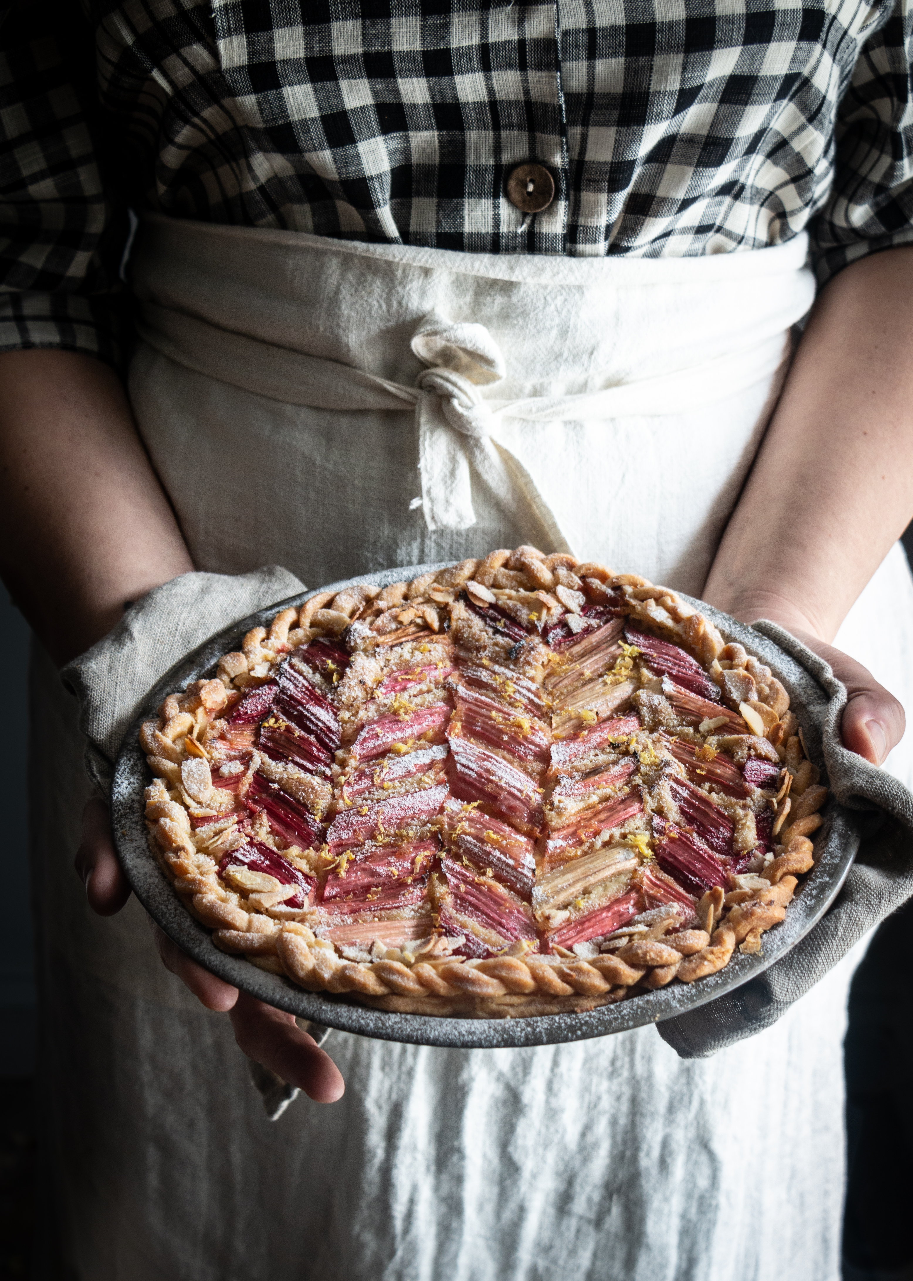 Rhubarb frangipane tart