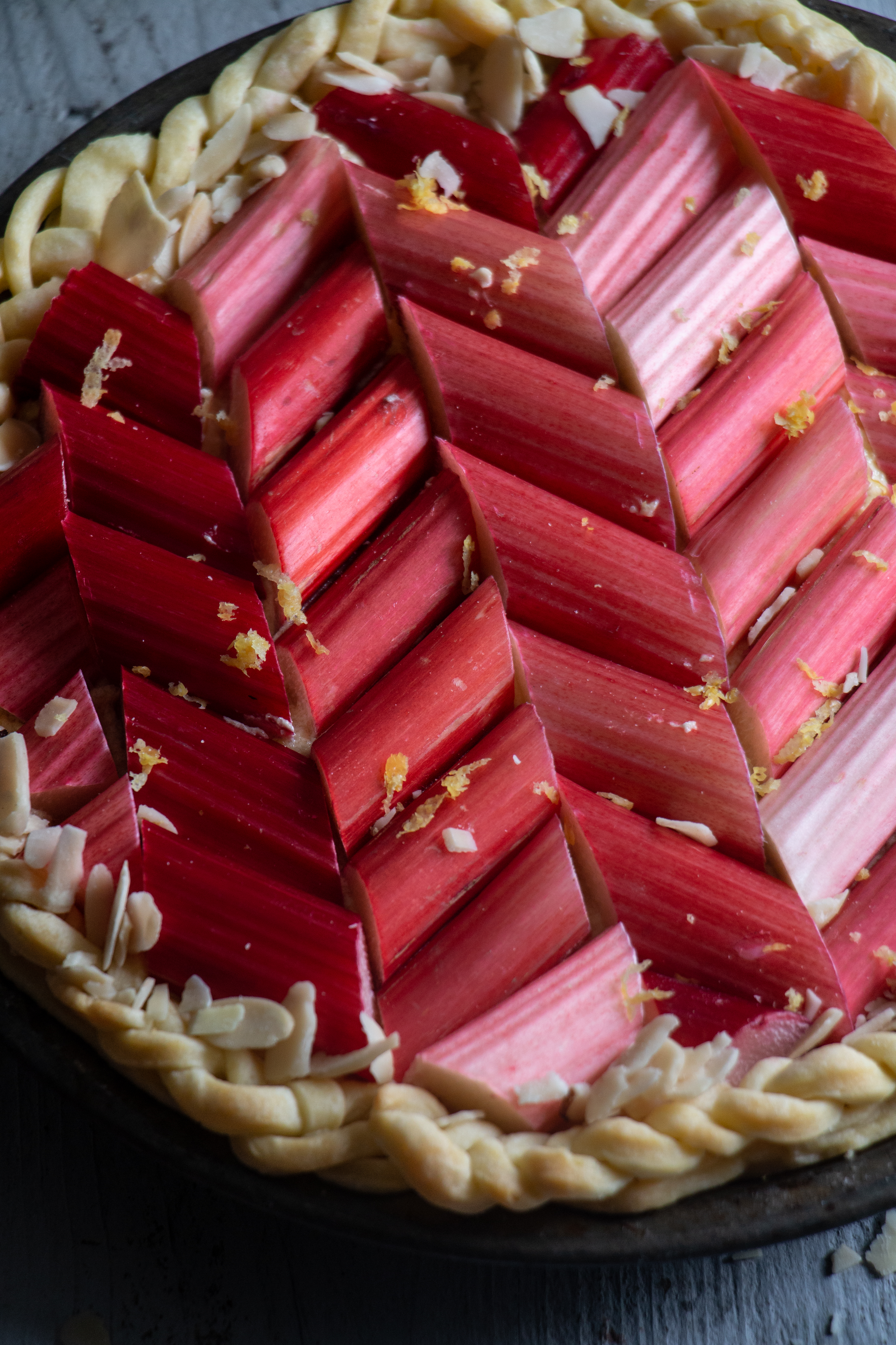 Rhubarb frangipane tart