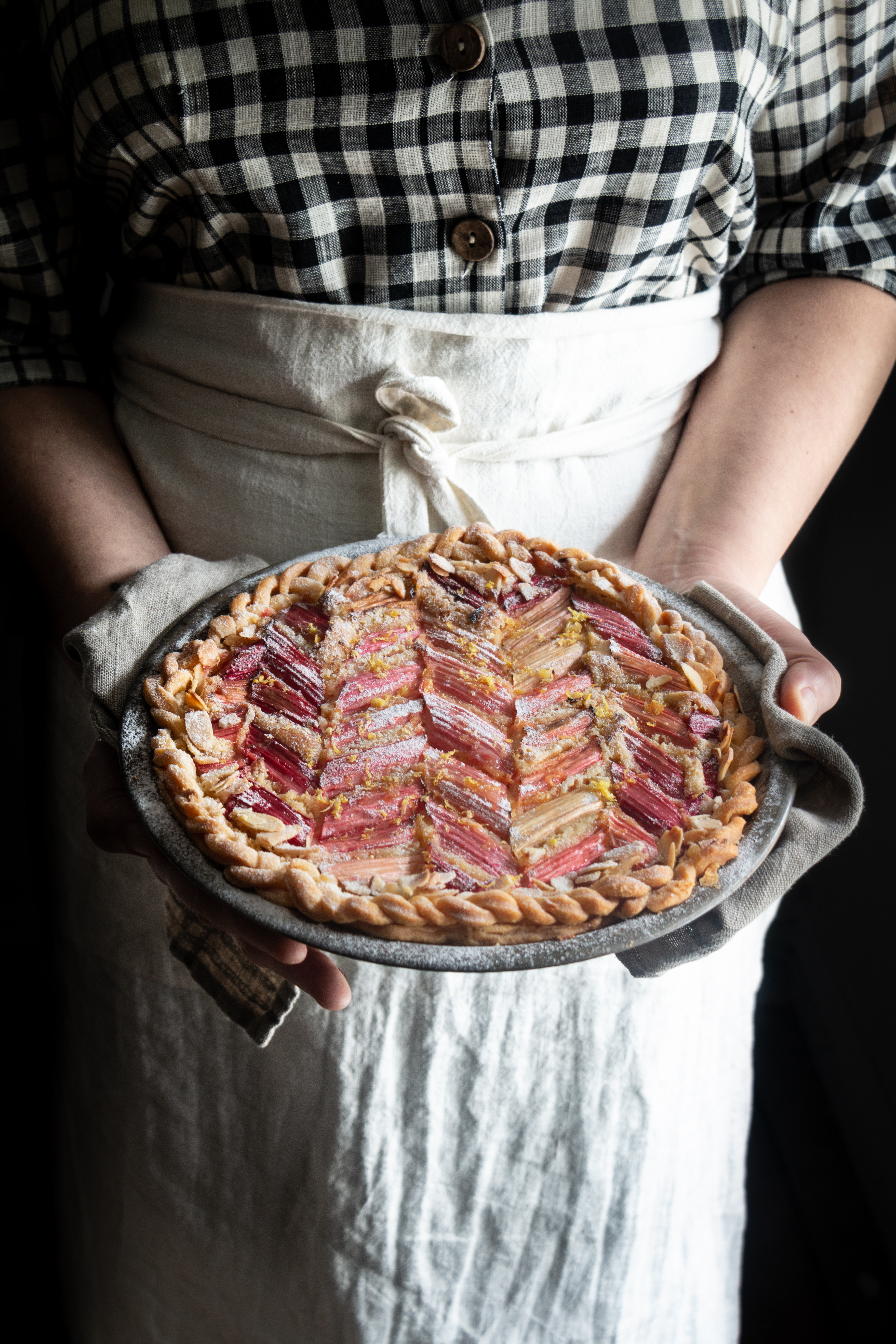 Rhubarb frangipane tart