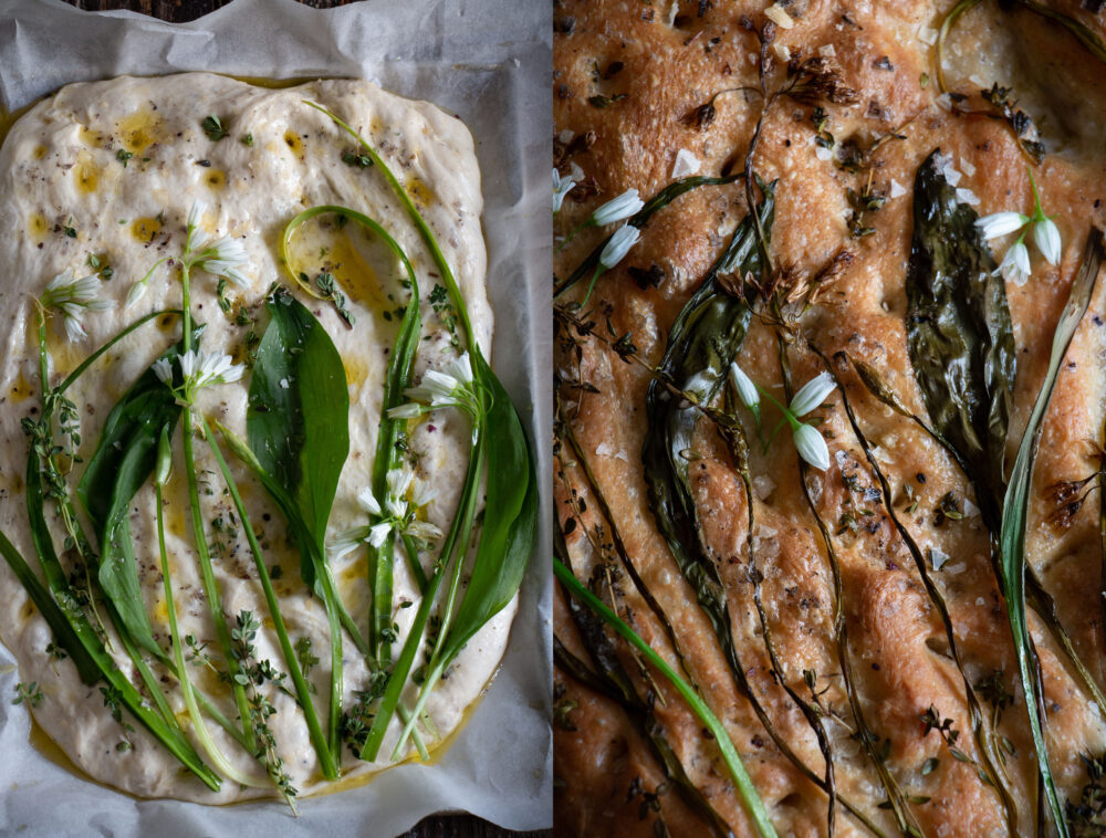 wild garlic focaccia