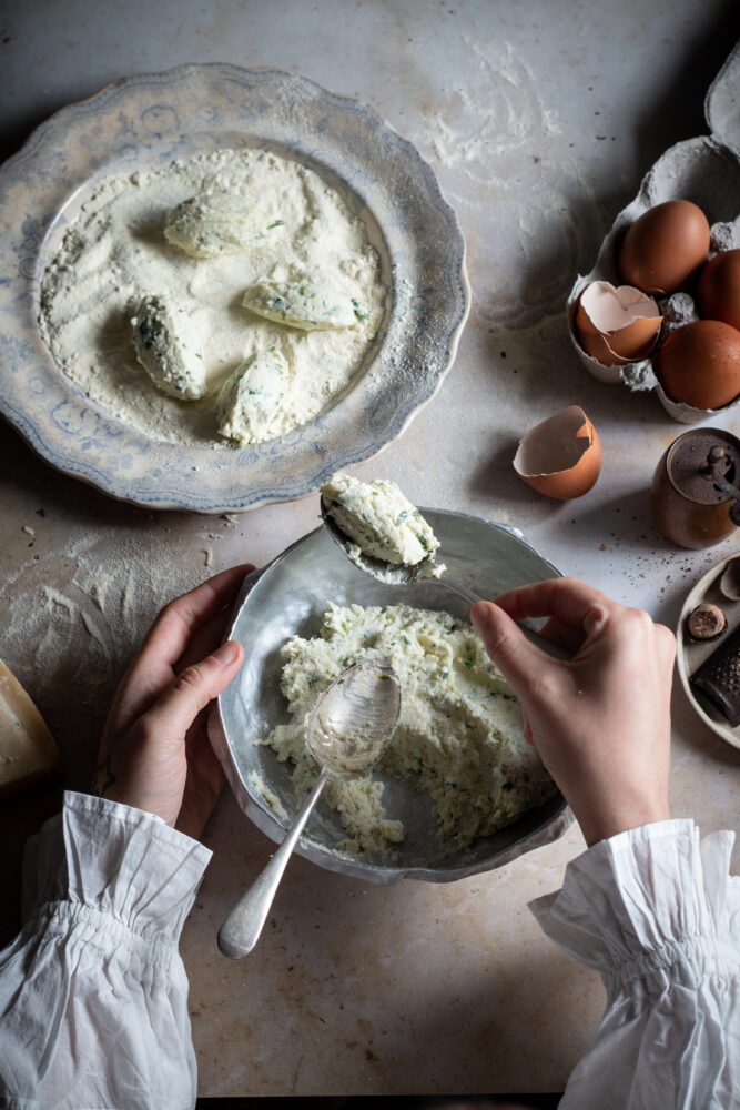 wild garlic ricotta gnudi