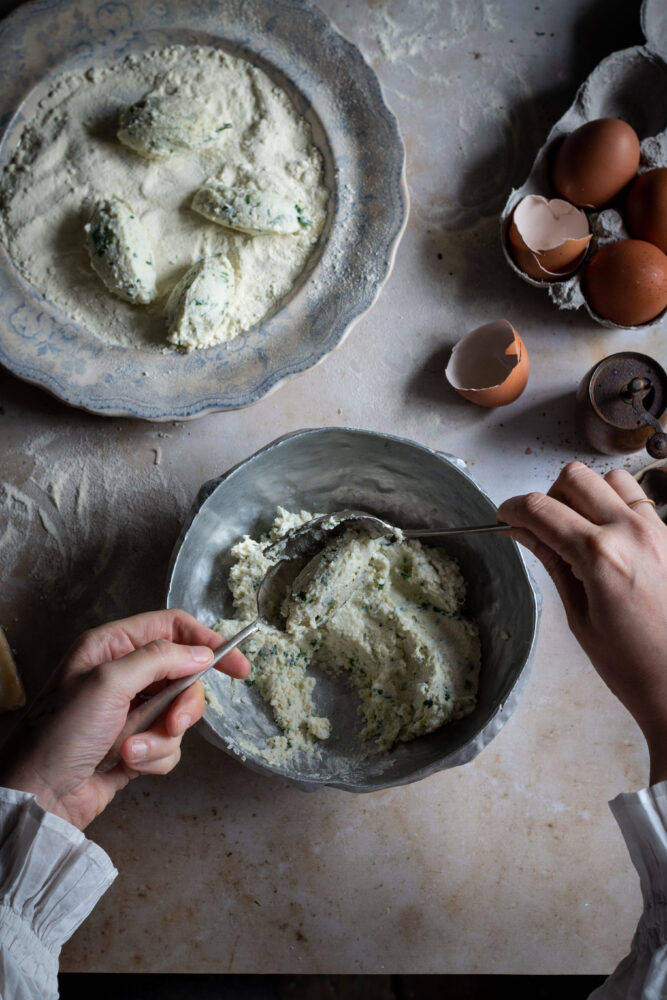 wild garlic ricotta gnudi