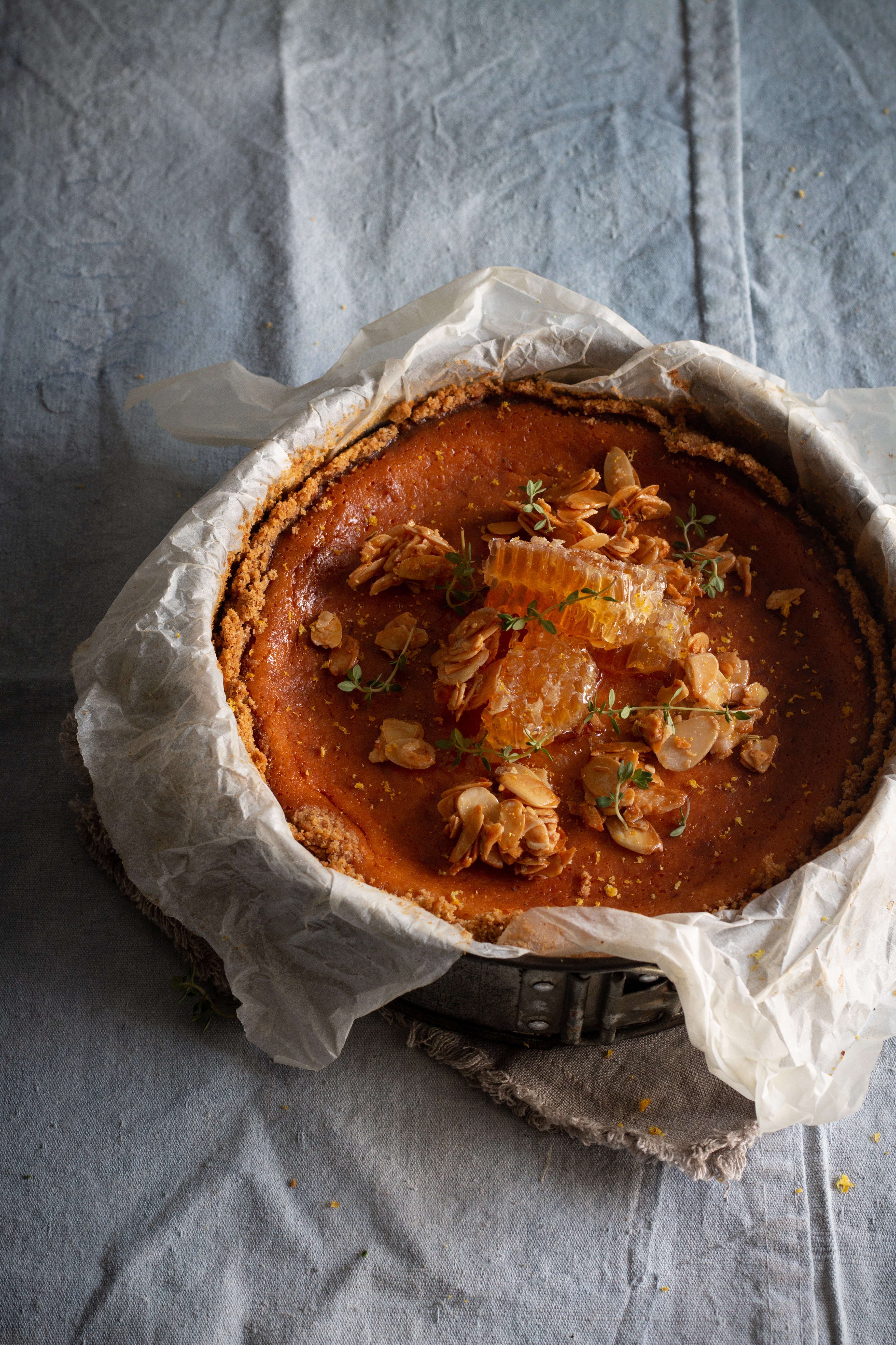 honey ricotta cheesecake