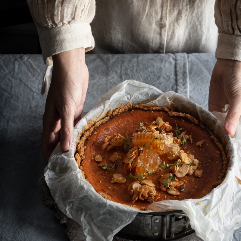 honey ricotta cheesecake