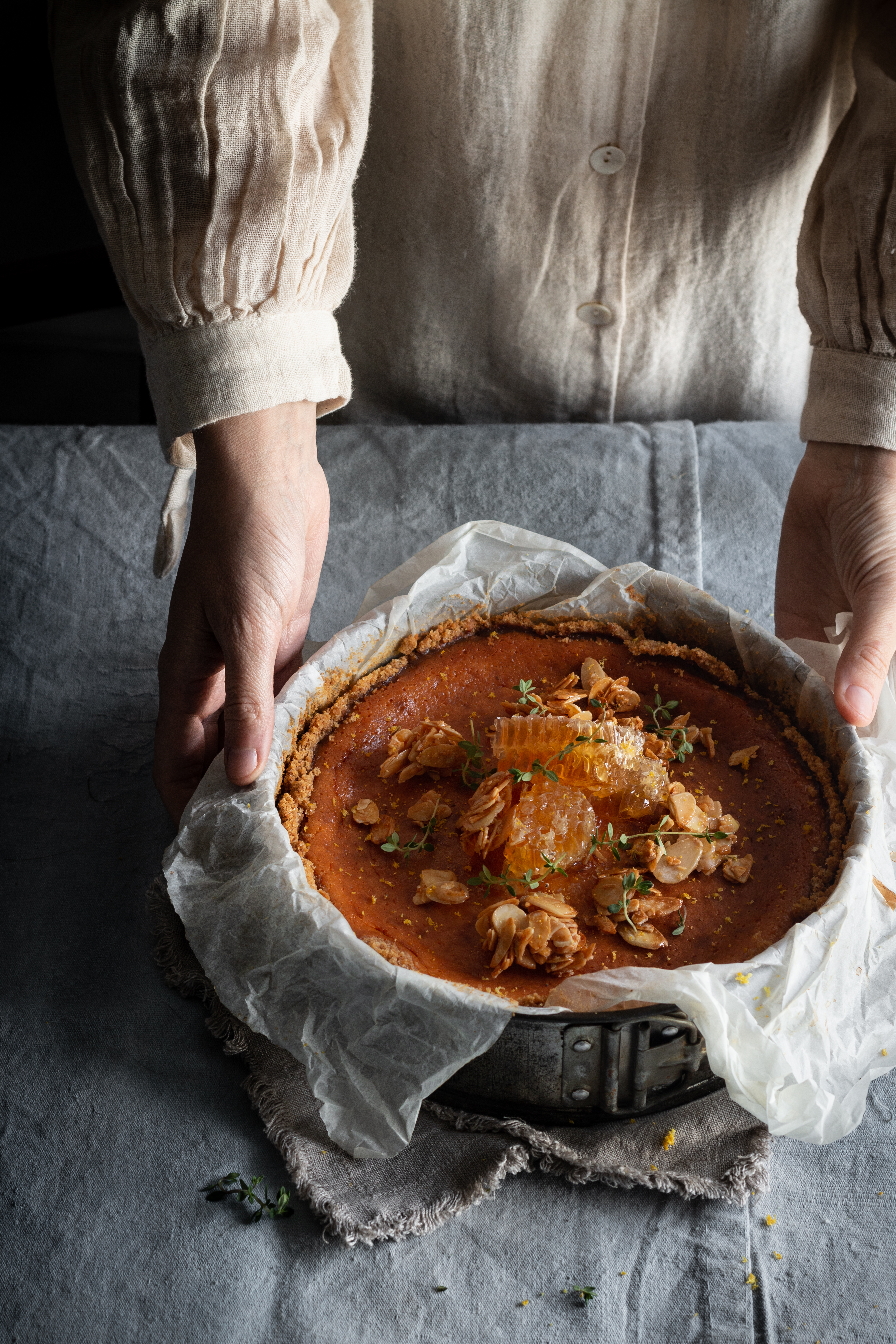 honey ricotta cheesecake